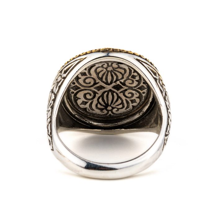 Theseus and the Minotaur Coin Ring Sterling Silver and Gold Plated - Image 3