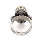 Vintage Engraved Flower Ring - silver and gold plated - Image 3