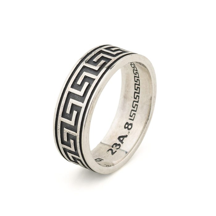 Classic Greek Key Band Ring – Sterling Silver 925 - Image 2