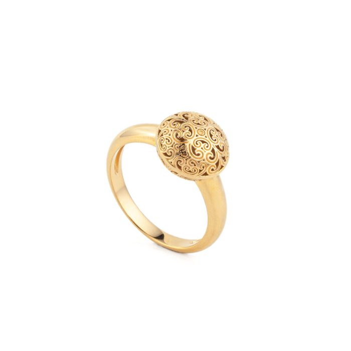 Kallisto Round Ring in Gold plated sterling silver - Image 2