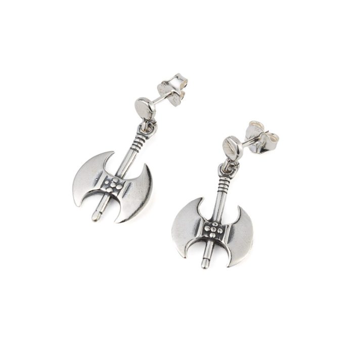 Minoan Double Axe Earrings - Sterling Silver - Image 1