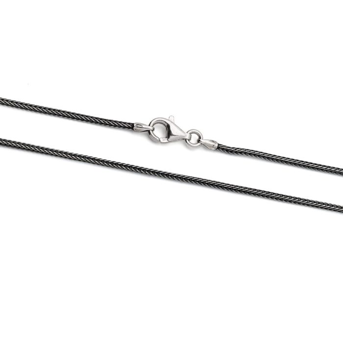 925 Sterling Silver Oxidised Wheat Chain - Image 1