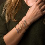 Olive Bangle Bracelet with Lapis – 925 Sterling Silver and Gold Plated - Image 2