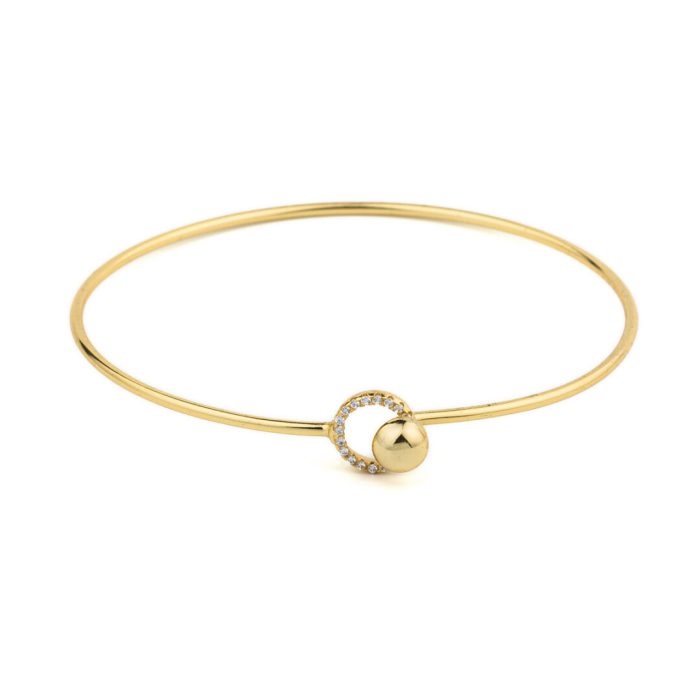 Minimal Circle Bangle Bracelet – 925 Sterling Silver and Gold Plated - Image 1