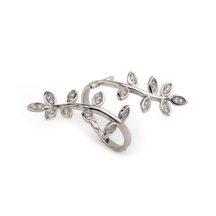 Olive Leaf Branch Ring - 925 Sterling Silver - Image 4