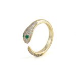 Zircon Snake Ring - Sterling Silver & Gold Plated - Image 4