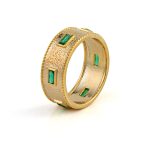 Green Zircon Ring - 925 Sterling Silver and Gold Plated - Image 3