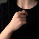 Green Zircon Ring - 925 Sterling Silver and Gold Plated - Image 2