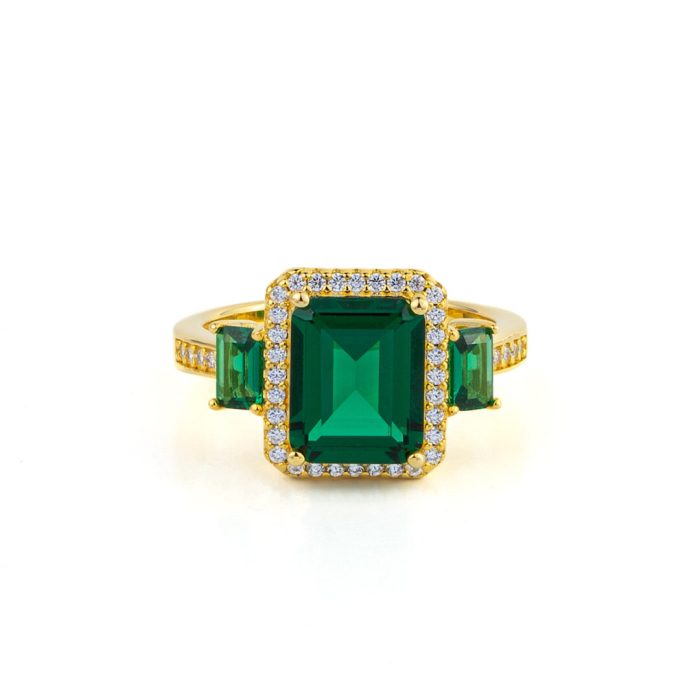 Green Cubic Zirconia Ring - Image 1
