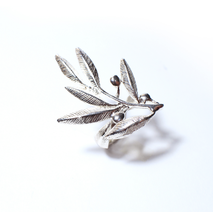 Ancient Greek Ring with olive leaves - Sterling Silver - Image 4