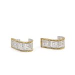 Sterling Silver Gold Plated Greek Key Lace Earrings - Image 3