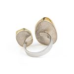 Aqua Marine and Amethyst Ring - Sterling Silver and Gold Plated - Image 3