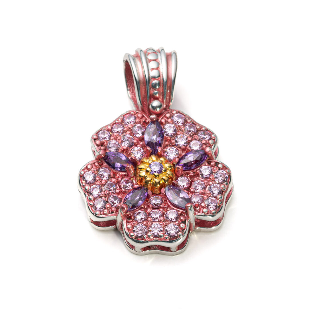 YI-P-140-146 Flower Pendant with Swarovski Crystals