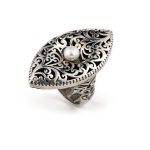 Byzantine Pearl Ring Sterling Silver - Yianni Jewelry - Image 3