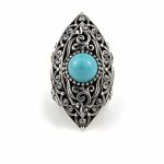 Δαχτυλίδι Βυζαντινό με Turquoise από Ασήμι 925 - Yianni Jewelry