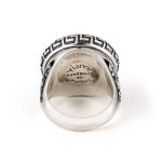 Greek Meander Floral Lapis Ring - Sterling Silver Yianni Jewelry - Image 3