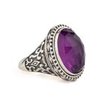 Amethyst Ring Sterling Silver - Yianni Jewelry - Image 3