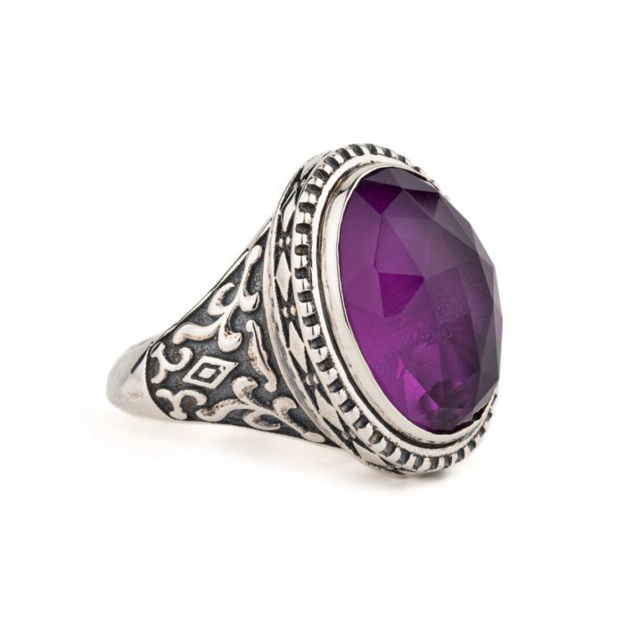 Amethyst Ring Sterling Silver - Yianni Jewelry - Image 3