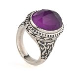 Amethyst Ring Sterling Silver - Yianni Jewelry - Image 2