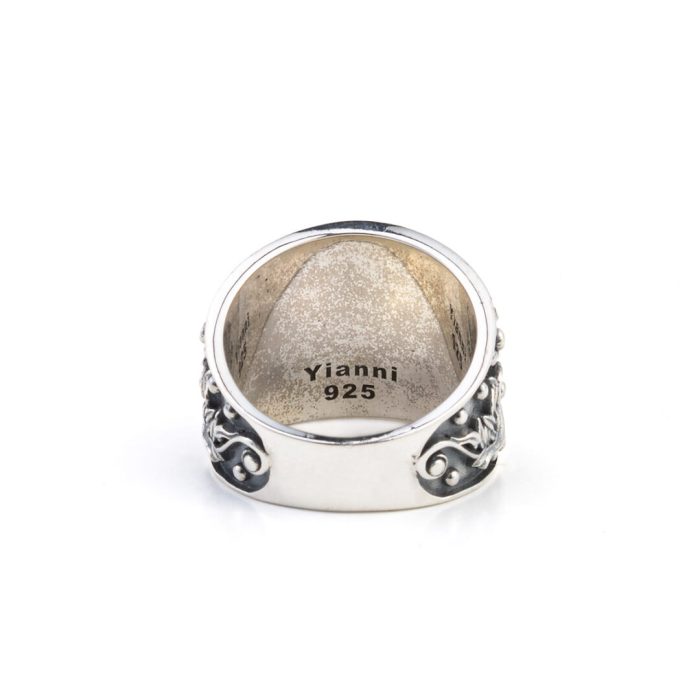 Byzantine Floral Tourmaline Ring - 925 Sterling Silver - Image 4