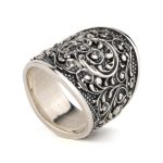 Byzantine Floral Ring - Sterling Silver Yianni Jewelry - Image 2