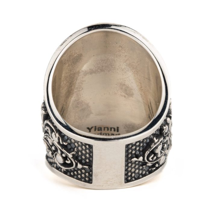 Byzantine Floral Ring - Sterling Silver Yianni Jewelry - Image 4