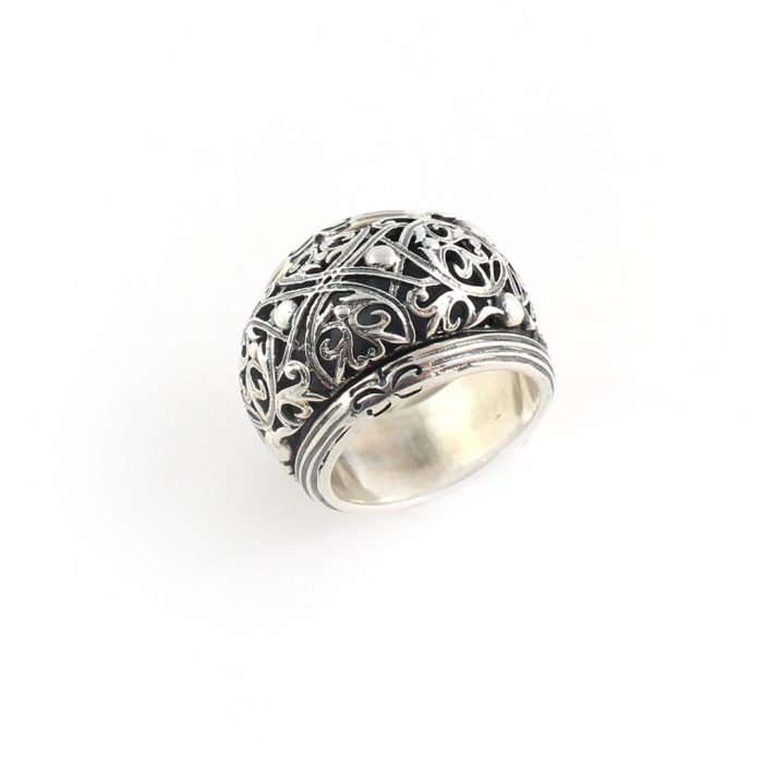Round Floral Ring - Sterling Silver Yianni Jewelry - Image 2