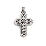 Byzantine Cross Pendant Silver 925 with a Precious Stone - Image 2
