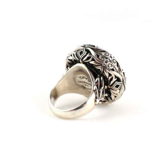 Byzantine Ring with Pearl - Sterling Silver Yianni Jewelry - Image 3
