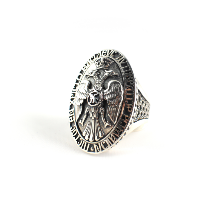 Double Headed Imperial Eagle Ring - Sterling Silver Yianni Jewelry - Image 2