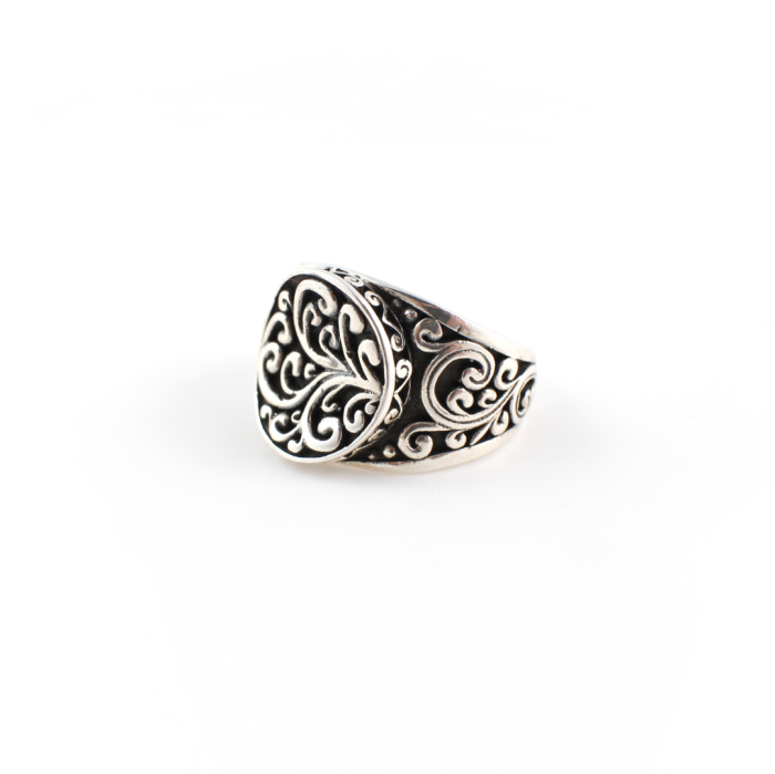 Byzantine Round Ring - Sterling Silver Yianni Jewelry - Image 2