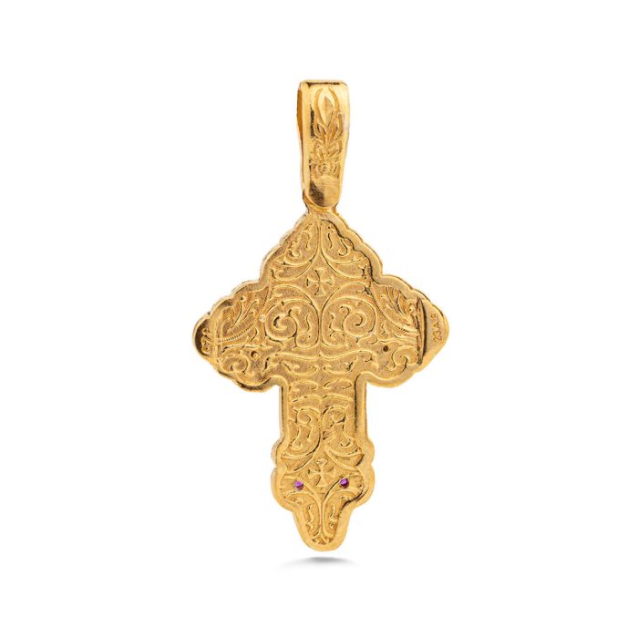 Cross Pendant – Gold Plated 925 Silver with Multicolor Zircons - Image 5