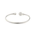 Spiral Cuff Bracelet with Stone - 925 Sterling Silver - Image 7