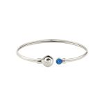 Spiral Cuff Bracelet with Stone - 925 Sterling Silver - Image 5