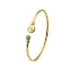 Spiral Cuff Bracelet with Stone - 925 Sterling Silver - Image 10