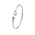 Spiral Cuff Bracelet with Stone - 925 Sterling Silver - Image 9