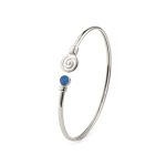 Spiral Cuff Bracelet with Stone - 925 Sterling Silver - Image 11