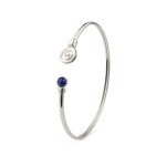 Spiral Cuff Bracelet with Stone - 925 Sterling Silver - Image 12