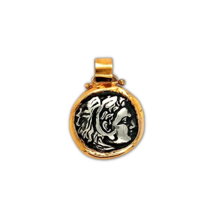 Hercules Coin Pendant - 14K Gold and Sterling Silver 925 - Image 5
