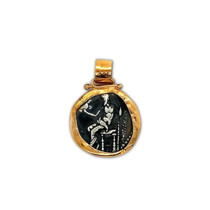 Hercules Coin Pendant - 14K Gold and Sterling Silver 925 - Image 4
