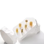Byzantine Square Ring with Red Zircon - Sterling Silver and 18K Gold Plating - Image 5