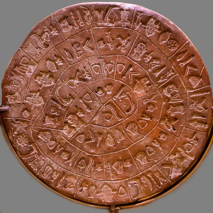 Greek Phaistos Disc Pendant - Sterling Silver and Gold Plated - Image 6