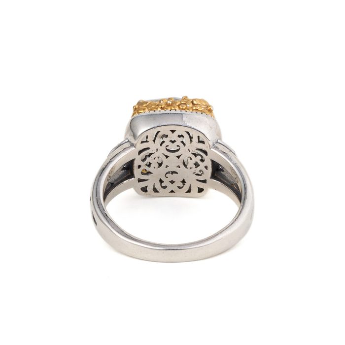 Gerochristo – Dione square ring in sterling silver with Mother of Pearl - Image 2