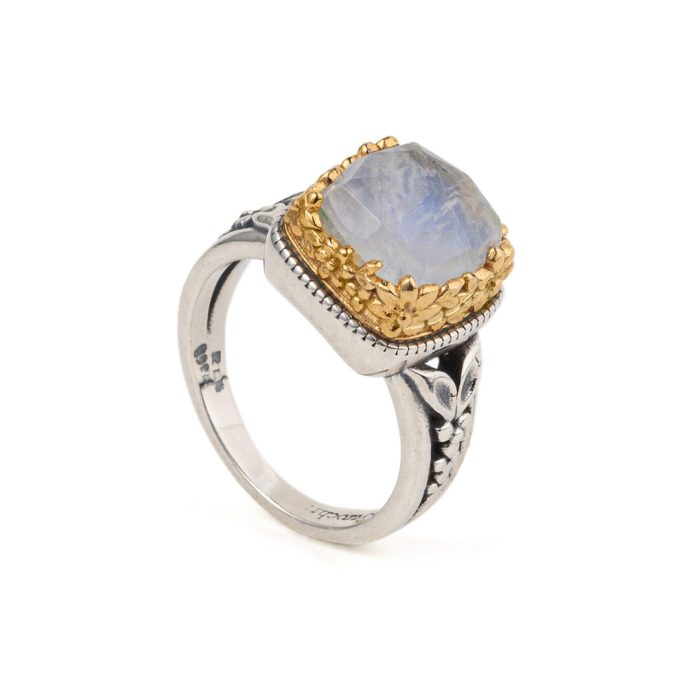 Gerochristo – Dione square ring in sterling silver with Mother of Pearl - Image 3