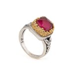Gerochristo - Dione square ring in sterling silver with Ruby - Image 2