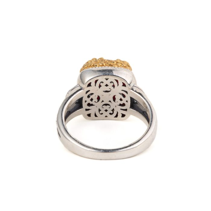 Gerochristo - Dione square ring in sterling silver with Ruby - Image 3