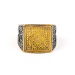Rosette Ring in Sterling Silver and Gold Plated