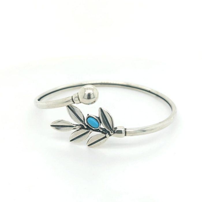 Sterling Silver Gold Plated Bracelet With Olive Leaves - Image 7