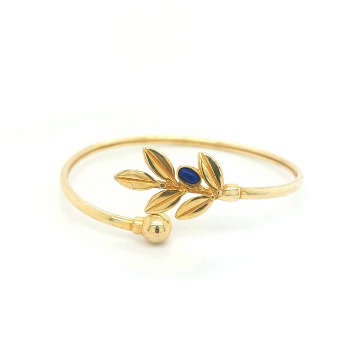 Sterling Silver Gold Plated Bracelet With Olive Leaves - Image 8