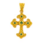 Multi precious Cross in 18K Gold - Image 8